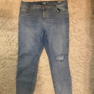 Old Navy light wash destroyed Rockstar